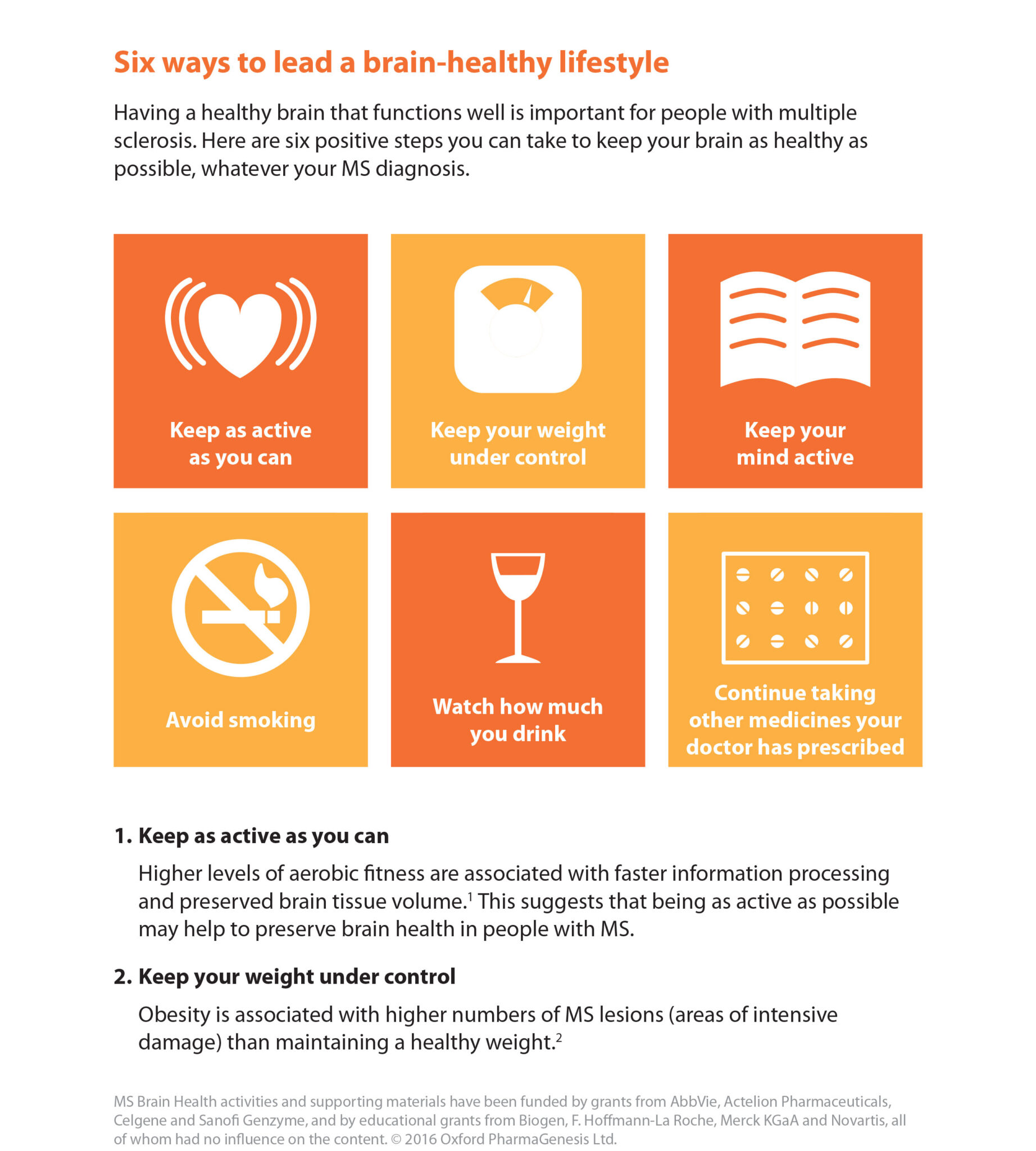 Six ways to lead a brainhealthy lifestyle MS Brain Health Multiple